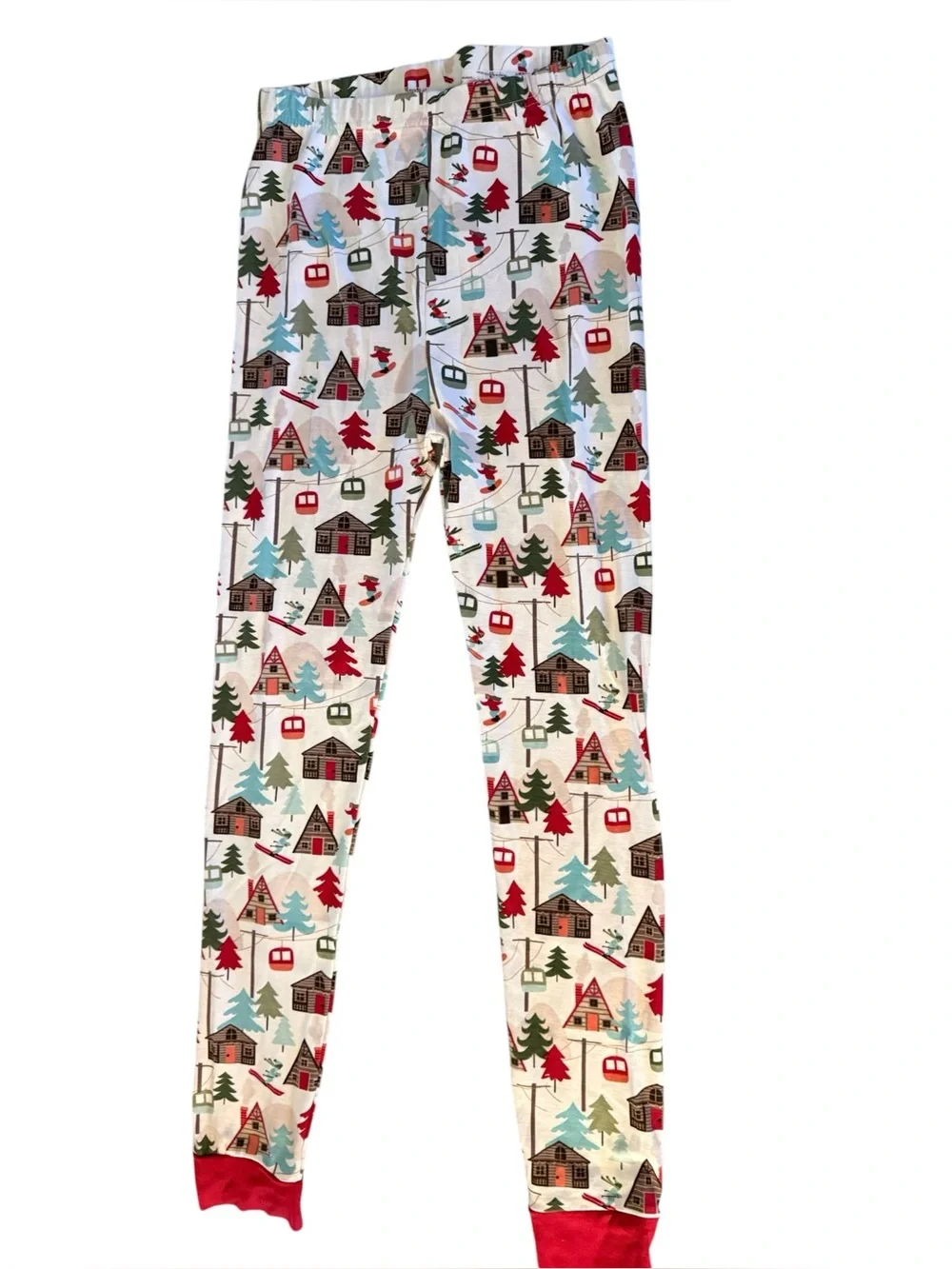 Gymboree Girls Size 14 Christmas Pajama Set Ski Lodge 100% Cotton NWT